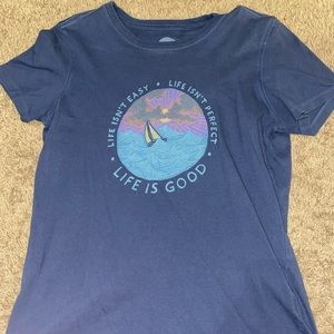navy blue life is good shirt